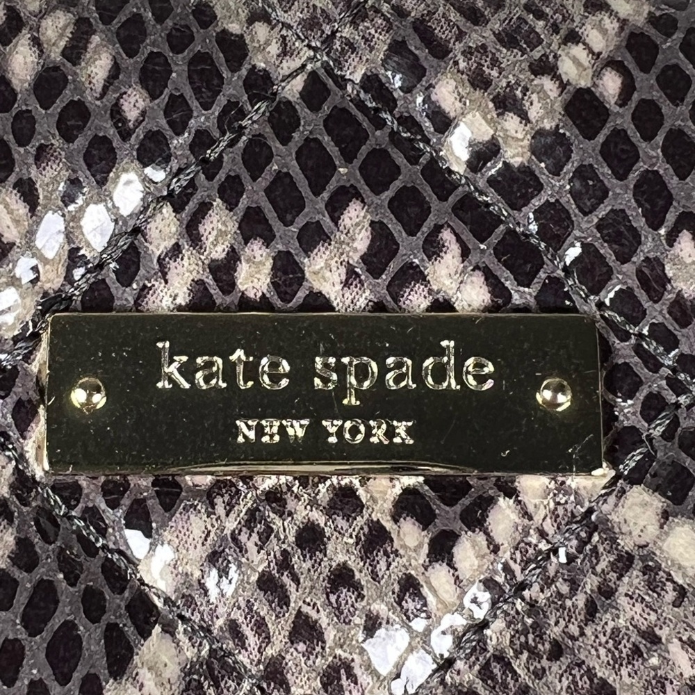 ♠️ Kate Spade Large Satchel Quilted Snakeskin-Embossed Gold-Tone Hardware - Picture 5 of 15